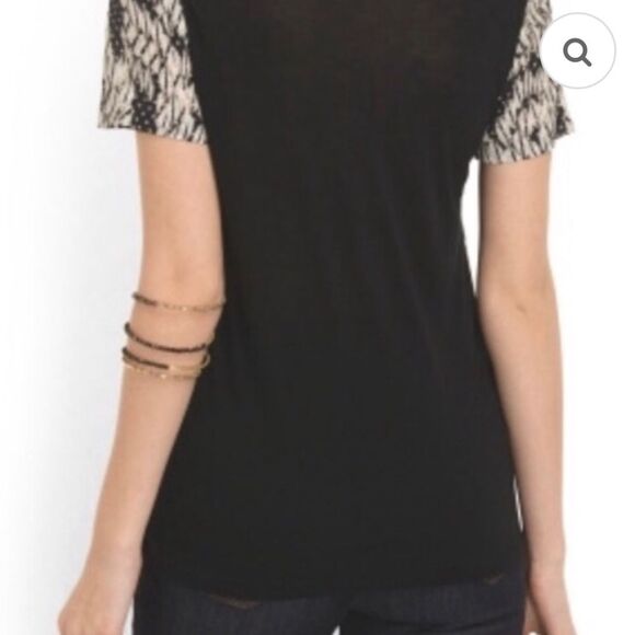 Diane Von Furstenberg DvF Angela Silk Top Panther Lace Black Women's Sz 2 Animal - Picture 5 of 12